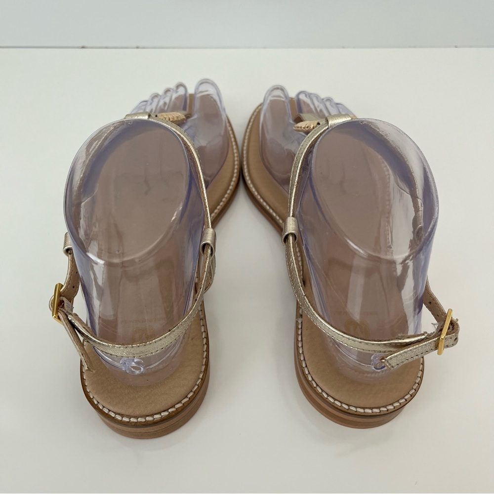 BRUNO MAGLI Jenna T-strap Leather Sandals In Gold NEW - Picture 8 of 14